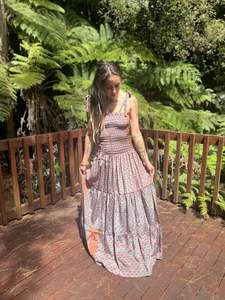 Marley Silk Sari Dress - Turquoise and Pink