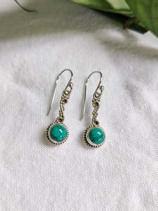 Silver Twist Gemstone Earrings