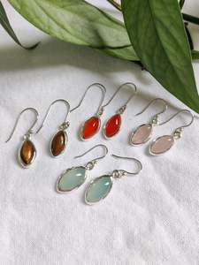 Silver Gemstone Earrings