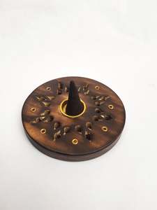 Incense Holders: Round Wooden Incense Holder