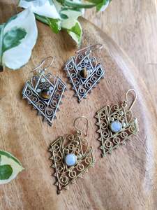 Gifts Under 20: Brass and Stone Statement Earrings