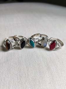 Moonstone Pieces: Large Marquise Stone Boho Traditional Ring
