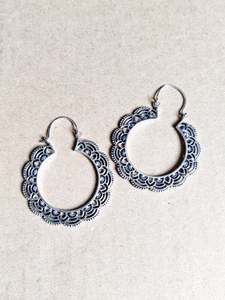 Sale: Plated Brass Mandala Earrings