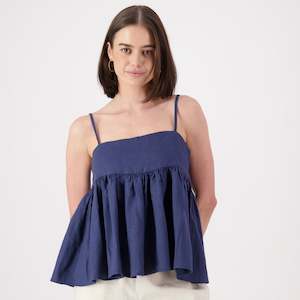 Clothing: Blue Lake Linen Top