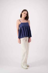 Products: Title: Blue Lake Linen Cami Top — Handmade NZ | Lohi Linen