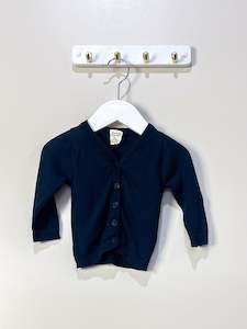 Nature Baby: Nature Baby organic lightweight knit cardigan - navy (3-6m)