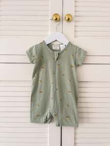 Wilson Frenchy: Wilson & Frenchy organic boyleg zip suit - pears (6-12m)