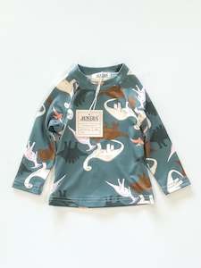BNWT Bencer & Hazelnut dino swim rash top (0-3m)
