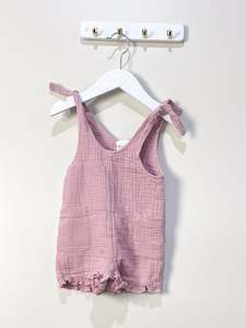 Aster & Oak organic muslin tie romper (6-12m)