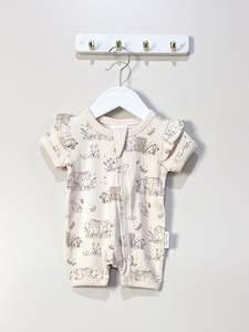 BNWOT Aster & Oak organic meadow flutter romper (0-3m)