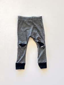 Little Flock Of Horrors: Little Flock Of Horrors merino slasher pants - black stripe (6-12m)