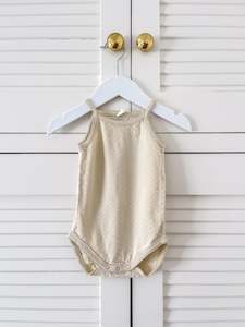 Quincy Mae Rylee Cru: Quincy Mae organic pointelle singletsuit (6-12m)
