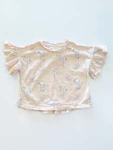 Quincy Mae Rylee Cru: Rylee + Cru flamingo flutter tee (3-6m)