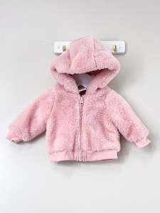 Teeny Weeny hooded fluffy zip jacket (3-6m)