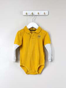 Bodysuits: OshKosh long sleeve polo bodysuit (24m)