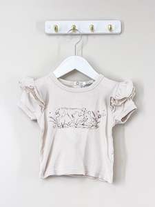 Aster & Oak organic flutter tee - fawn (1-2y)