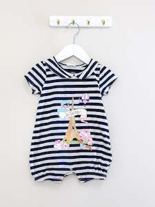Peter Alexander collared paris striped romper (12-18m)