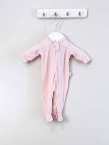 Prem: Babu merino zip onesie (prem)