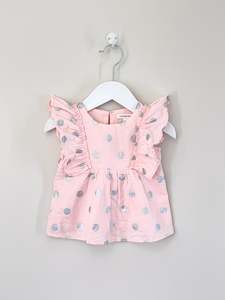 BNWOT Country Road linen metallic spot dress (0-3m)