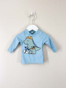 Hux Baby: Hux construction dino rash swim top (3-6m)