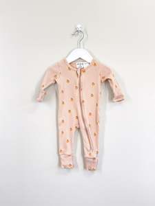 Wilson Frenchy: Wilson & Frenchy organic rib zipsuit - little orange (0-3m)