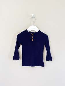 La Sienna cozy rib henley - navy (1y)