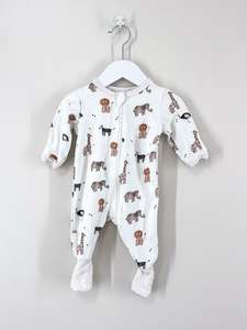 Bencer & Hazelnut animal zipsuit (0-3m)