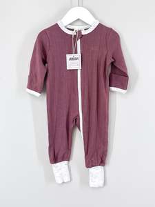 BNWT Bencer & Hazelnut rib zipsuit (6-12m)