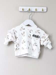 Bencer & Hazelnut frill sleeve pullover (0-3m)