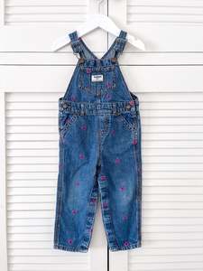 For The Babes: OshKosh denim heart overalls (24m)