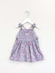 Vintage Y2K OshKosh pincord floral pinafore dress '00s (18m)