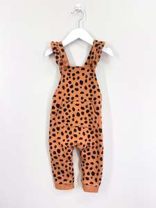 Overalls Playsuits: Teeny Weeny leopard fleece overalls (12-18m)