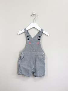 Teeny Weeny striped seersucker shortalls (6-12m)