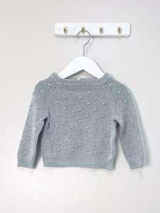 Knitwear: Jamie Kay OG dotty knit - seabreeze (2y)