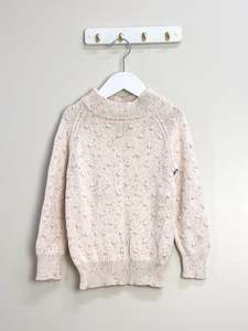 Knitwear: Jamie Kay OG dotty knit pullover - pastel fleck (2y)