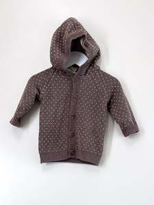 Knitwear: Nature Baby organic knit hood cardigan (3-6m)