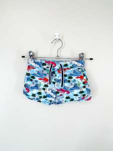 Milky print board shorts (3-6m)