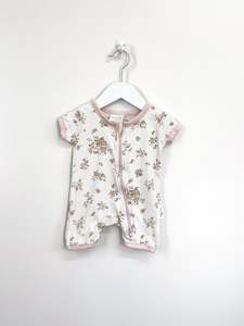 Aster & Oak organic shortie zipsuit (0-3m)