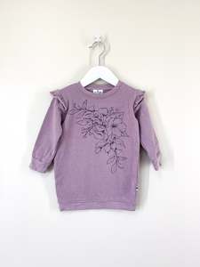 Burrow Be: Burrow & Be organic lilac winter floral sweater dress (1y)