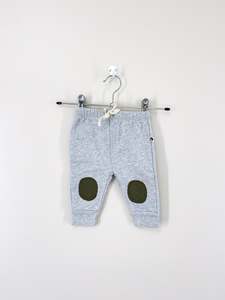 Burrow & Be organic grey melange track pants (0-3m)
