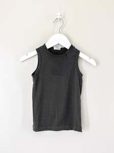 Little Flock Of Horrors: Little Flock Of Horrors merino basics singlet - iron marle (2-3y)