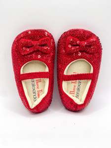 Peter Alexander: Peter Alexander soft sole ruby red sequin slippers (1-2y)