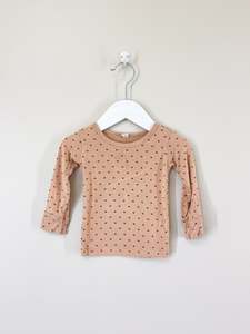 Quincy Mae Rylee Cru: Quincy Mae hearts bamboo long sleeve tee (6-12m)