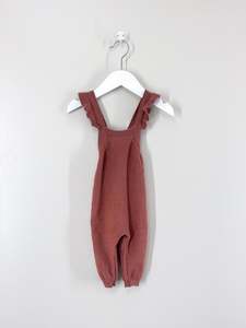 Quincy Mae organic pointelle knit overalls (0-3m)