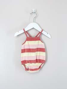 Seed terry stripe romper (0-3m)