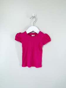 Seed rib puff sleeve tee (3-6m)