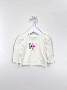 Gap bow long sleeve tee (12-18m)