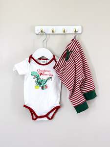 🎄 Teeny Weeny christmas tree-rex set (0-3m)