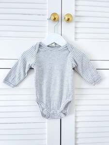 Nature Baby: Nature Baby organic bodysuit - grey stripe (6-12m)