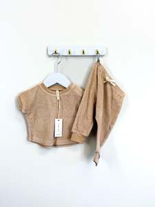 Brand New: BNWT Quincy Mae organic relaxed terry set (3-6m)